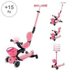 Globber Go Up Baby 360 Işıklı Scooter - Koyu Pastel Pembe - Globber