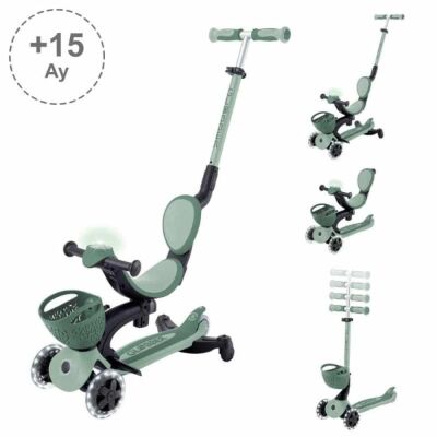 Globber Go Up Baby 360 Işıklı Scooter - Zeytin Yeşili - 5