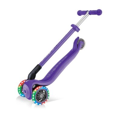 Globber Primo Plus Katlanabilir Işıklı Scooter Mor - 6