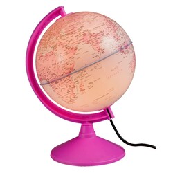 Gürbüz Dünya Küresi Magenta Işıklı 26 cm - Thumbnail