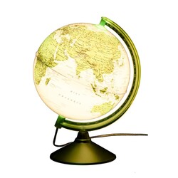 Gürbüz Dünya Küresi Yeşil Işıklı 26 Cm - Thumbnail