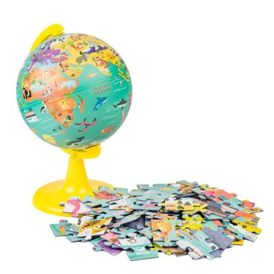 Gürbüz Hayvan Figürlü Küre ve 100 Parça Puzzle - 1