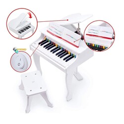 Hape Deluxe Grand Elektronik Piyano Beyaz - Thumbnail