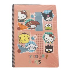 Hello Kitty And Friends A4 Defter 80 Yap Çizgili Spriralli Karton Kapak - 2