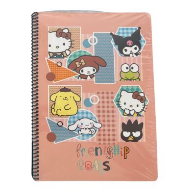 Hello Kitty And Friends A4 Defter 80 Yap Çizgili Spriralli Karton Kapak - 2