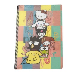 Hello Kitty And Friends A4 Defter 80 Yap Çizgili Spriralli Karton Kapak - Keskin Color