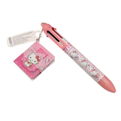 Hello Kitty Arkadaşları Tükenmez Kalem 6 Renk ve Mini Defter - 1