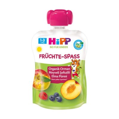 Hipp Organik Orman Meyveli Şeftalili Elma Püresi 100 Gr - 1