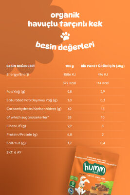 Humm Organik Glutensiz Vegan Havuçlu ve Tarçınlı Kek - 3