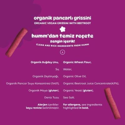 Humm Organik Pancarlı Grissini 55 gr - 3
