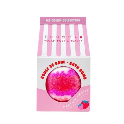 İnuwet Bath Bomb Ice Cream Strawberry Çilek Banyo Bombası - 1