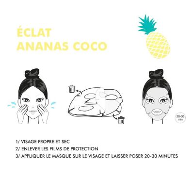 İnuwet Meyve Serisi Nemlendirici Yüz Maskesi Ananas Hindistan Cevizi - 2