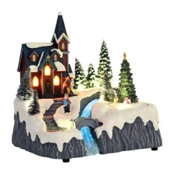 Işıklı Müzikli Köprülü Yılbaşı Evi 20 x 16 x 21 Cm - Unick Color
