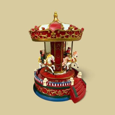 Işıklı Sesli Dekoratif Dönen Atlı Karınca Yılbaşı Süsü - 1