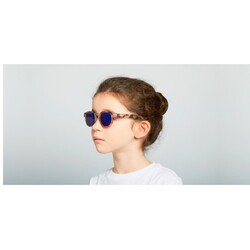 İzipizi Çocuk Güneş Gözlüğü Tortoise Mavi Aynalı Junior Model C - Thumbnail