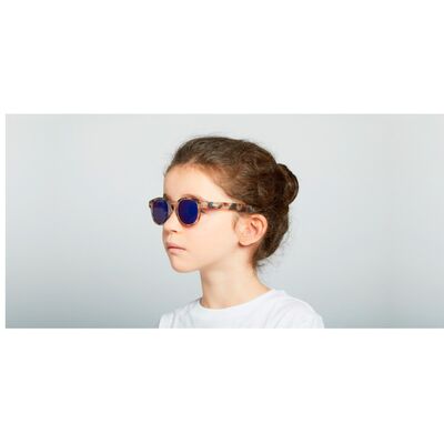 İzipizi Çocuk Güneş Gözlüğü Tortoise Mavi Aynalı Junior Model C
