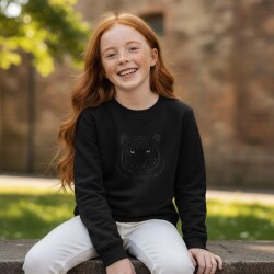 Karamela Çocuk O Yaka Sweatshirt Kaplan Nakışlı - 2