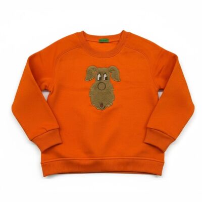 Karamela Çocuk Sweatshirt Peluş Köpek Nakışlı - 1