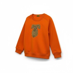 Karamela Çocuk Sweatshirt Peluş Köpek Nakışlı - 4