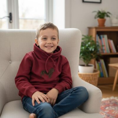 Karamela Dik Yakalı Sweatshirt Köpek Nakışlı - 2