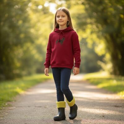 Karamela Dik Yakalı Sweatshirt Köpek Nakışlı - 3