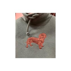 Karamela Dik Yakalı Sweatshirt Köpek Nakışlı - Thumbnail