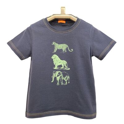 Karamela Erkek Çocuk Kısa Kollu  T-shirt Safari Hayvanları