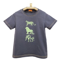 Karamela Erkek Çocuk Kısa Kollu  T-shirt Safari Hayvanları - Thumbnail