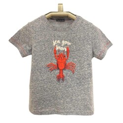 Karamela Erkek Çocuk Kısa Kollu T-Shirt Yengeç Baskılı - Karamela