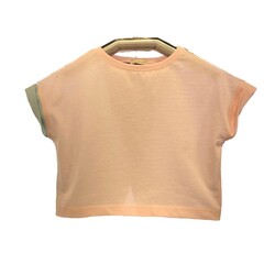 Karamela Kız Çocuk Sırt Detaylı T-shirt - Thumbnail