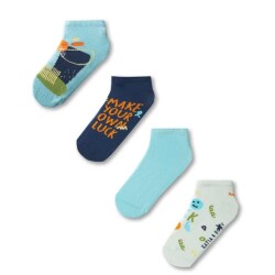 Katia 4'lü Paket Gülen Surat Çocuk Step Çorap 12401K2018 - 1