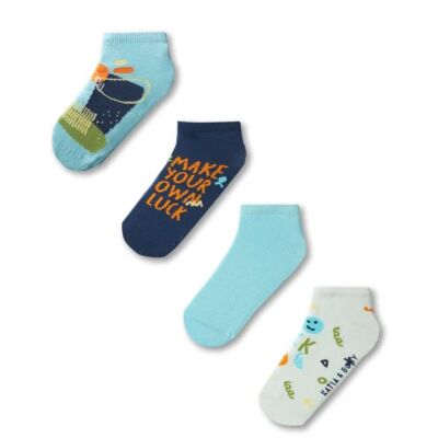 Katia 4'lü Paket Gülen Surat Çocuk Step Çorap 12401K2018 - 1