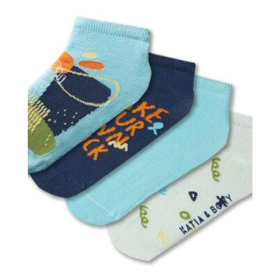 Katia 4'lü Paket Gülen Surat Çocuk Step Çorap 12401K2018 - 2