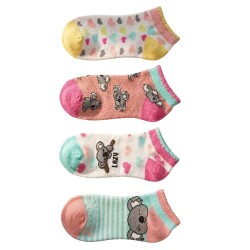 Katia 4'lü Paket Lazy Koala Kız Çocuk Step Çorap - 1