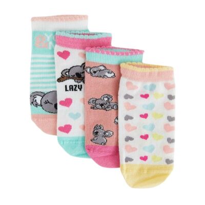 Katia 4'lü Paket Lazy Koala Kız Çocuk Step Çorap - 2