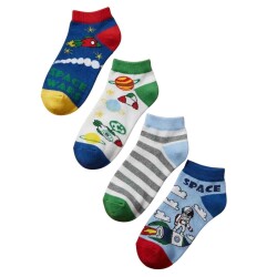 Katia 4'lü Paket Space Erkek Çocuk Step Çorap - Katia
