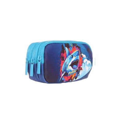 Kaukko Kids 3 Bölmeli Kalem Çantası Layer Shark - 1