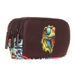 Kaukko Kids 3 Bölmeli Kalem Çantası Sweet Chameleon - Kaukko