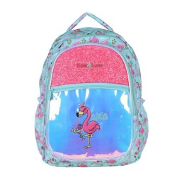 Kaukko Kids&Love Flamingo Sırt Çantası Aynalı-Taşlı - Kaukko