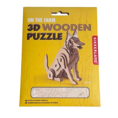 Kikkerland Ahşap 3D Puzzle Köpek - 1