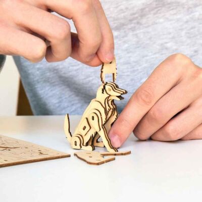 Kikkerland Ahşap 3D Puzzle Köpek - 2