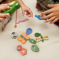 Kikkerland Magnetli Yakalama Oyunu Catch a Bug Wood Fish Game - 2