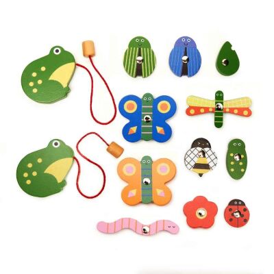 Kikkerland Magnetli Yakalama Oyunu Catch a Bug Wood Fish Game - 1