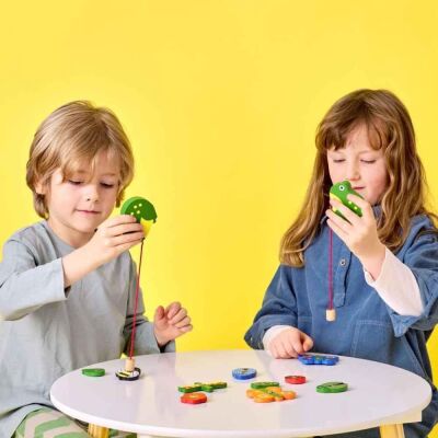 Kikkerland Magnetli Yakalama Oyunu Catch a Bug Wood Fish Game - 3