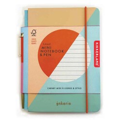 Kikkerland Mini Defter Kalem Set Çizgili - 3