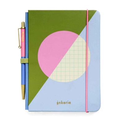 Kikkerland Mini Defter Kalem Set Kareli - 1