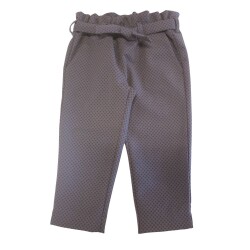 Kız Çocuk Beli Büzgülü Pantolon - Karamela