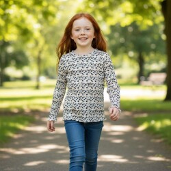 Kız Çocuk Çiçekli Uzun Kollu T-shirt - 2