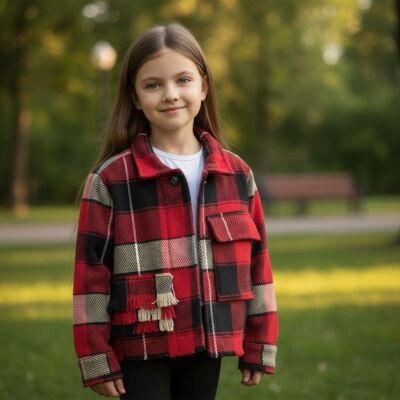 Kız Çocuk Ekose Ceket - 3