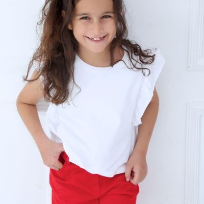 Kız Çocuk Fırfırlı T-shirt - 1
